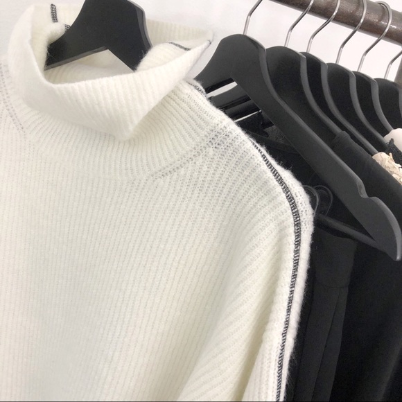 Topshop Roll Neck Crop Sweater - Picture 4 of 7